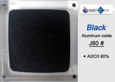 Medios de voladura Al2O3 el 80% J16# mínimo - J240# del óxido de aluminio del negro de la pureza elevada
