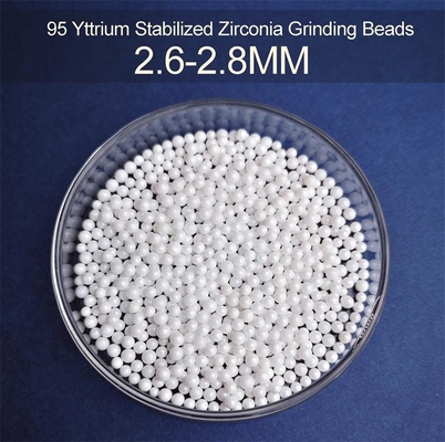 Densidad 6.0g/Cm3 Zirconia Medios de molienda Ytrium estabilizado 2.6-2.8mm Forma esférica