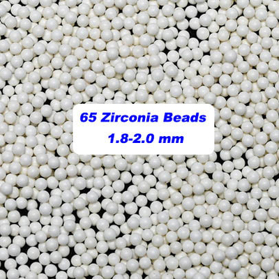 bolas del silicato de circonio 4.0g/Cm3 65 gotas que muelen medios 1,4 - 1.6m m para la pintura