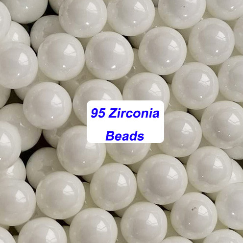 Tamaño de partícula 0,1-50 mm Medios de molienda de zirconio con una densidad real de 6,05 kg/dm3